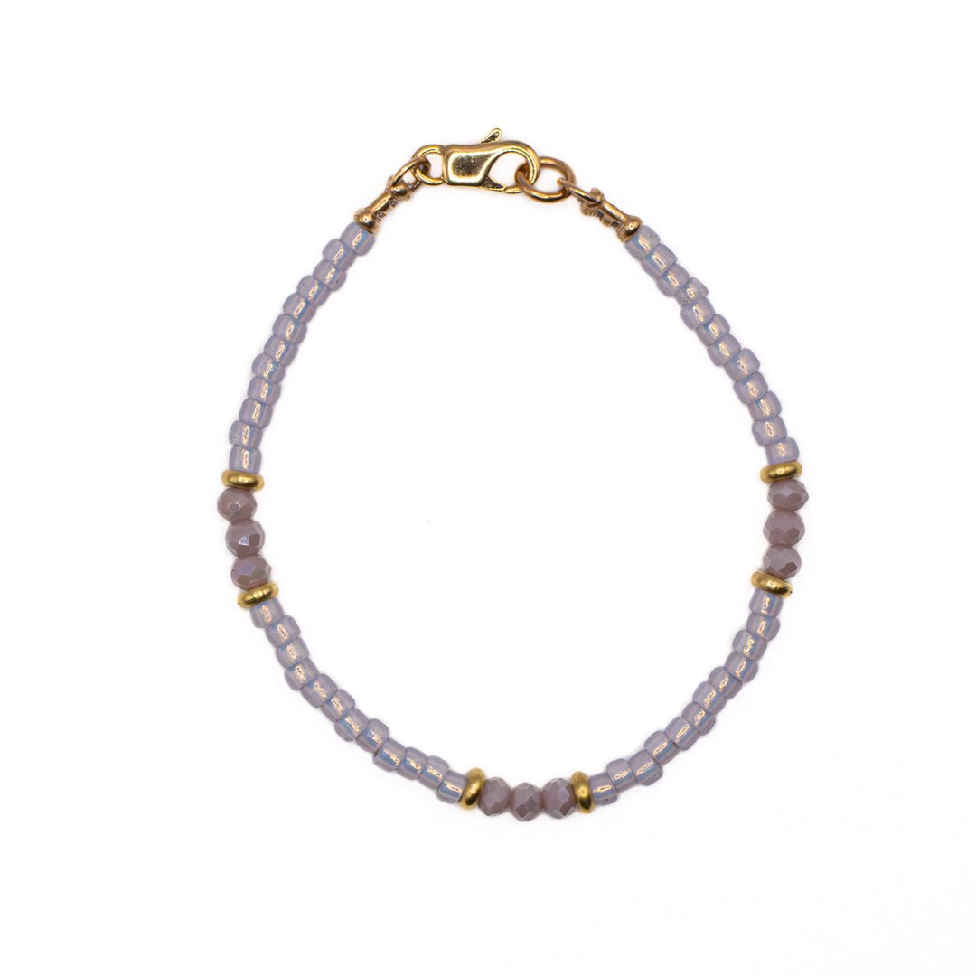 PURPLE PASTEL SEED BEAD BRACELET