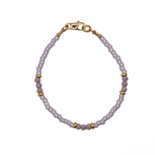 PURPLE PASTEL SEED BEAD BRACELET
