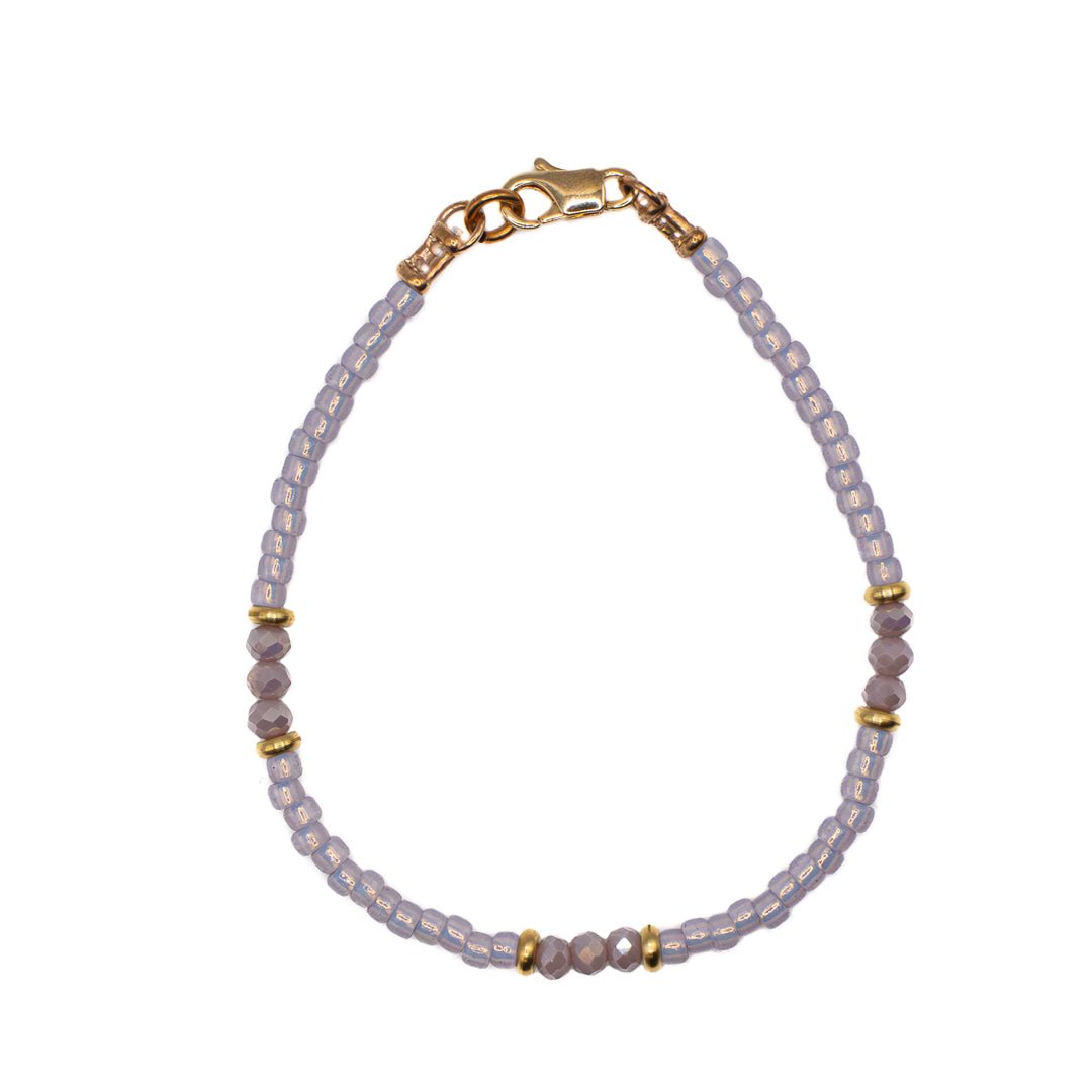 PURPLE PASTEL SEED BEAD BRACELET