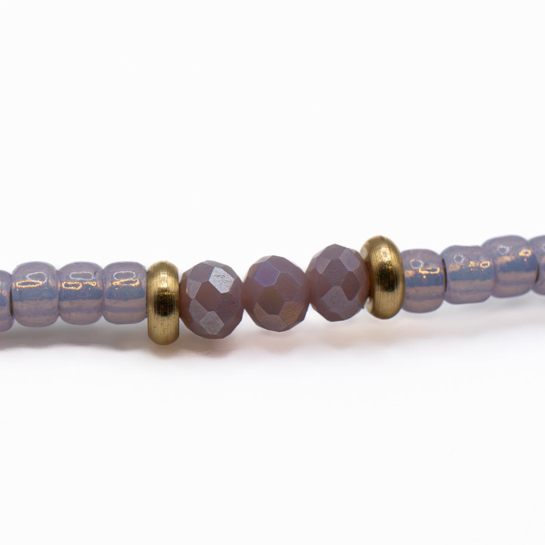 PURPLE PASTEL SEED BEAD CHOKER