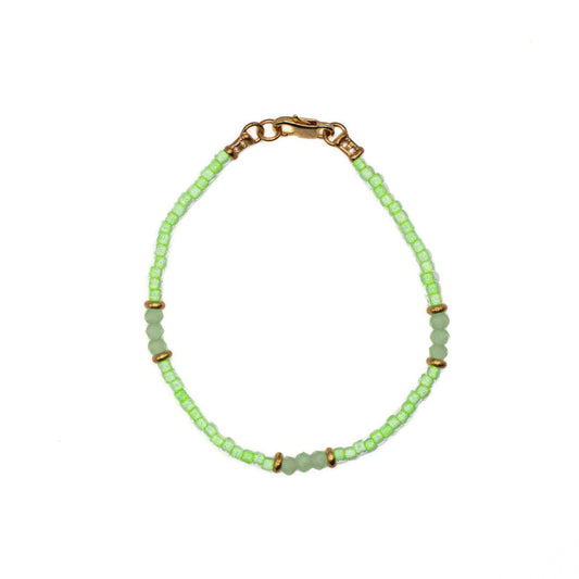 NEON GREEN SEED BEAD BRACELET