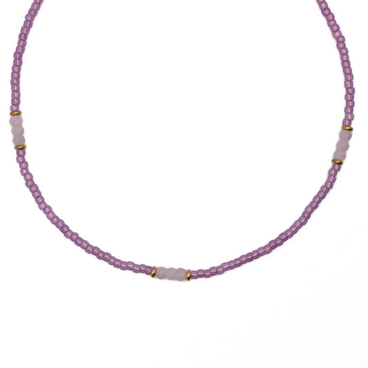 NEON PURPLE SEED BEAD CHOKER