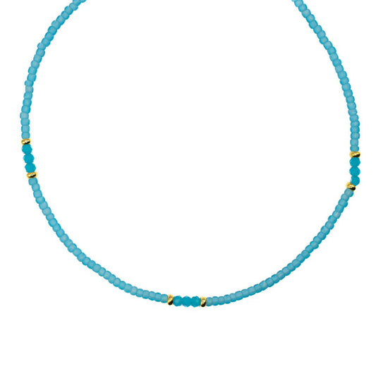 NEON BLUE SEED BEAD CHOKER