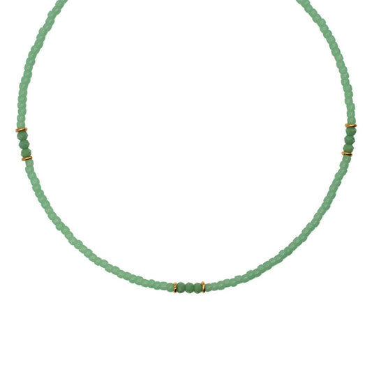 JADE GREEN SEED BEAD CHOKER