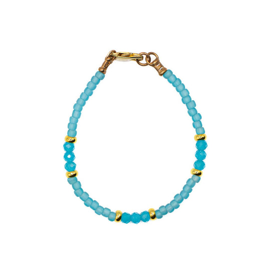 NEON BLUE SEED BEAD BRACELET