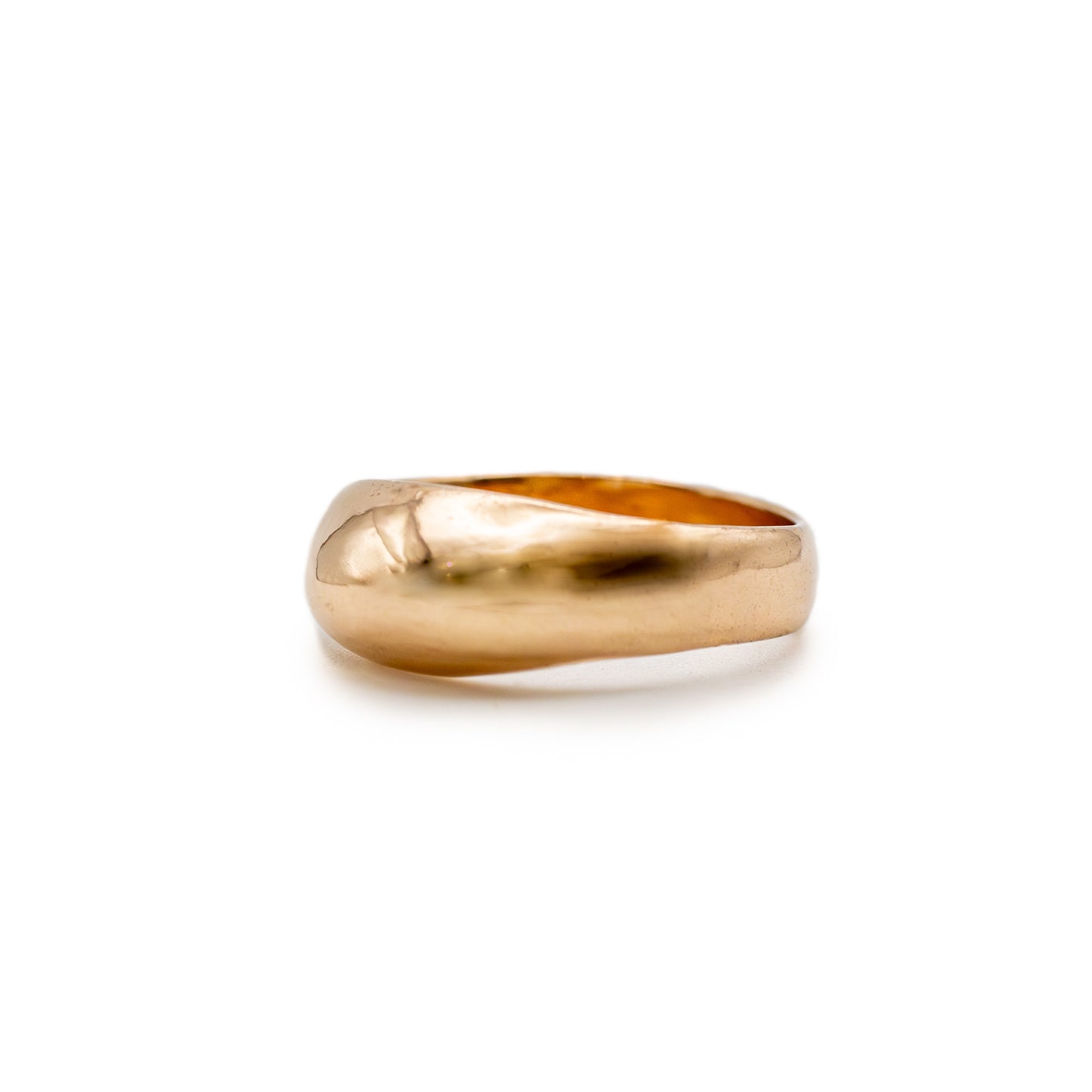 Lost-wax cast bronze dome ring with artisan details