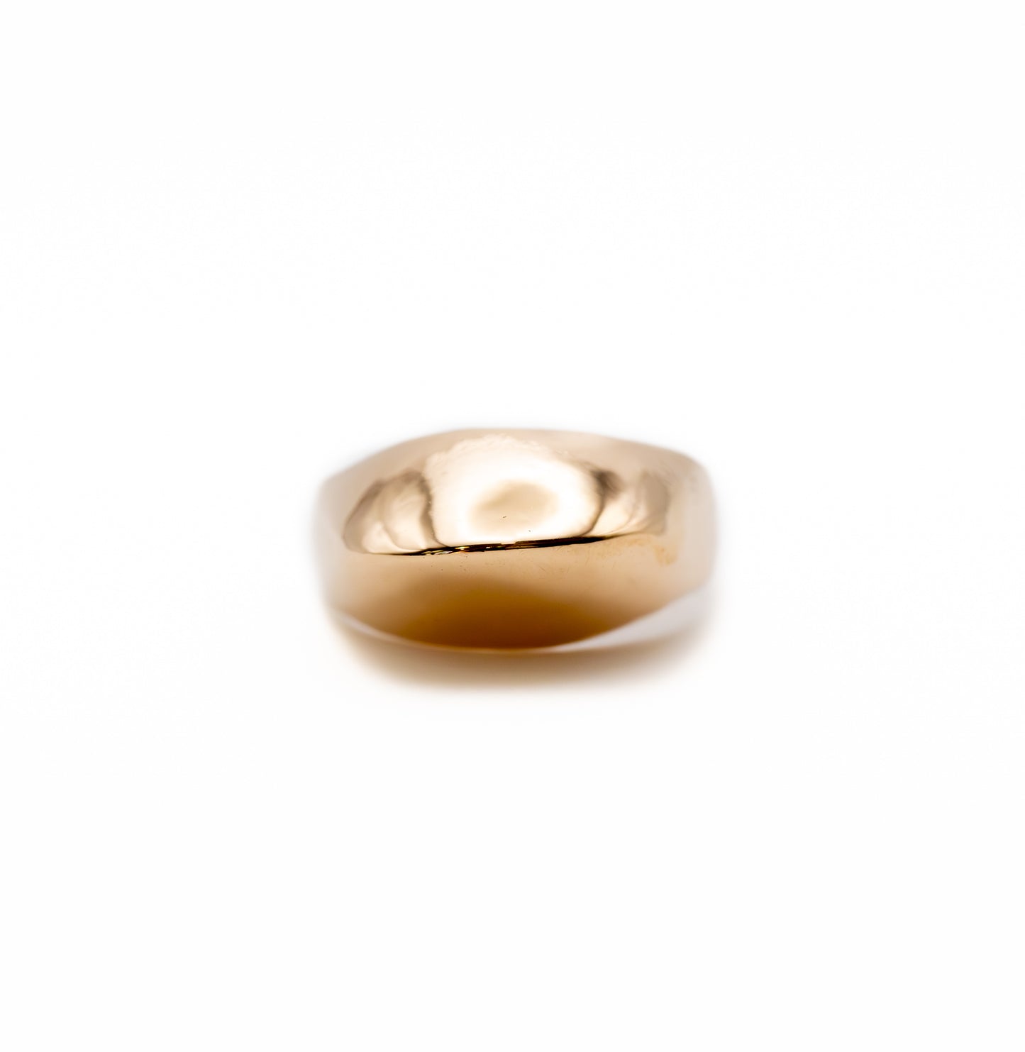 Front view of Large Dome Ring in bronze, smooth handmade jewelry from Austin, Texas