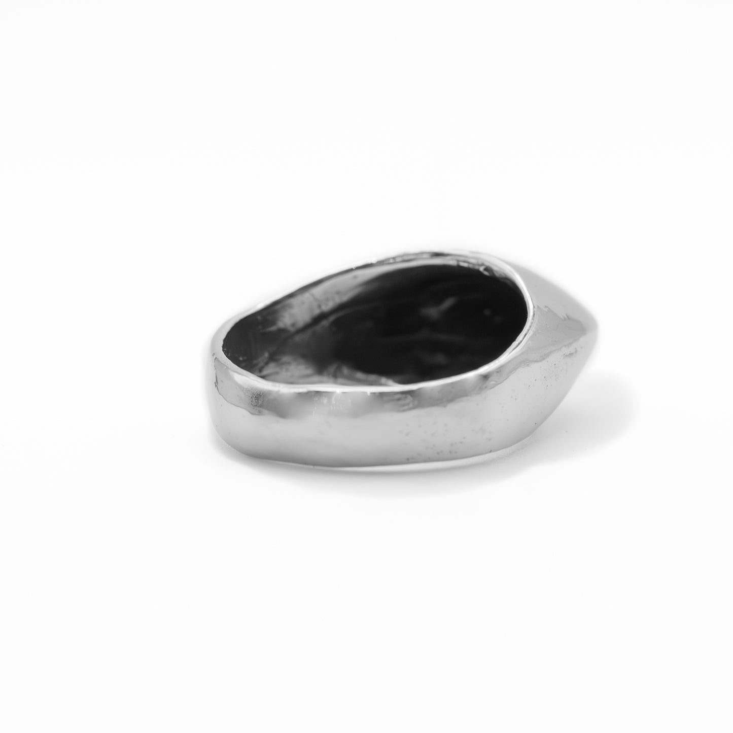 Back view of Large Dome Ring in sterling silver, handcrafted artisan jewelry from Austin