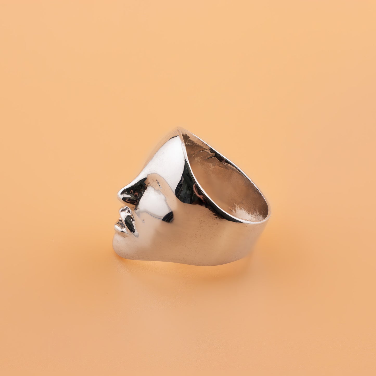 Sterling silver Mother Ring with Victorian-inspired design, side profile