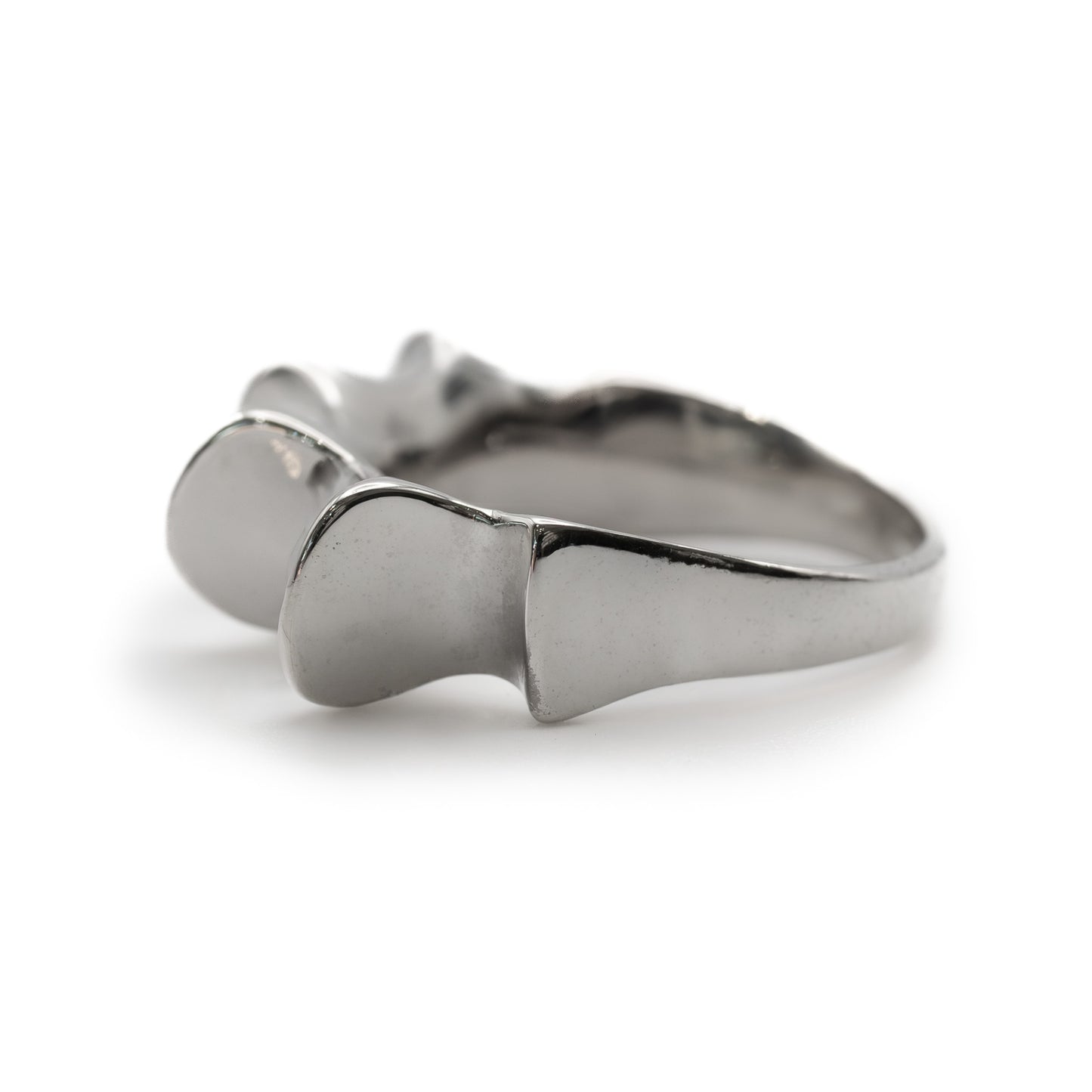 Side angle of Salacia Ring in sterling silver, artisan jewelry inspired by Salacia goddess of the sea