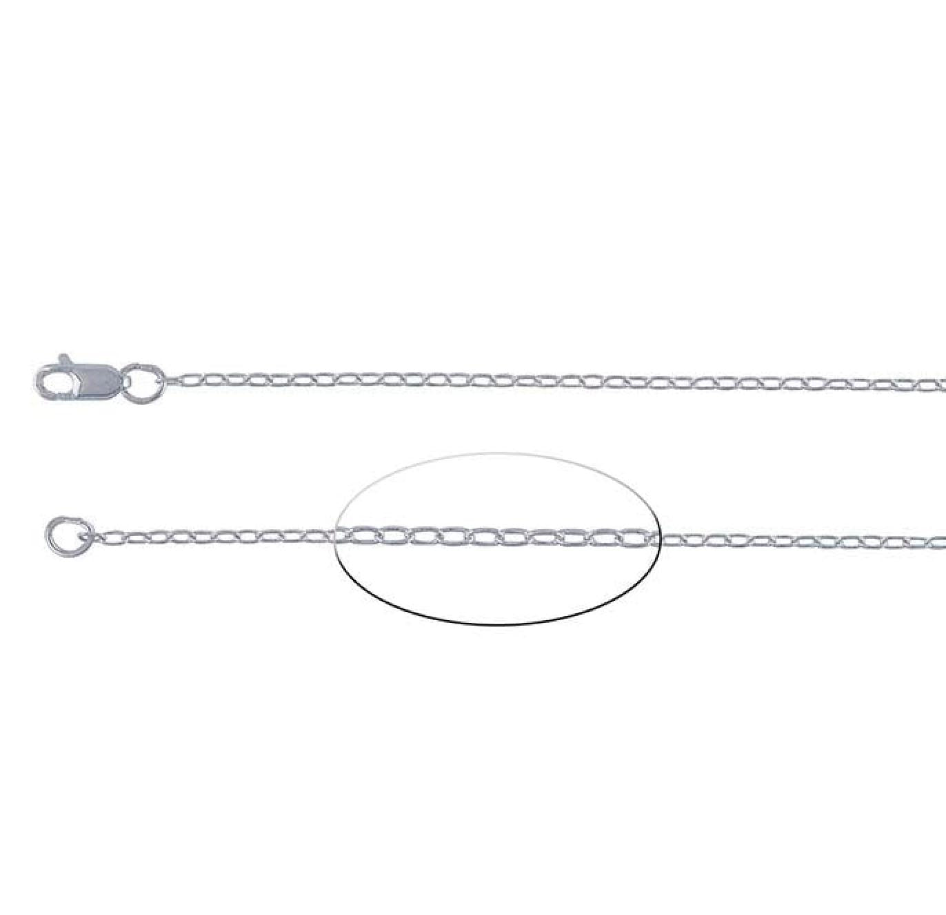 18" SS 1.1MM FLAT OVAL CABLE CHAIN