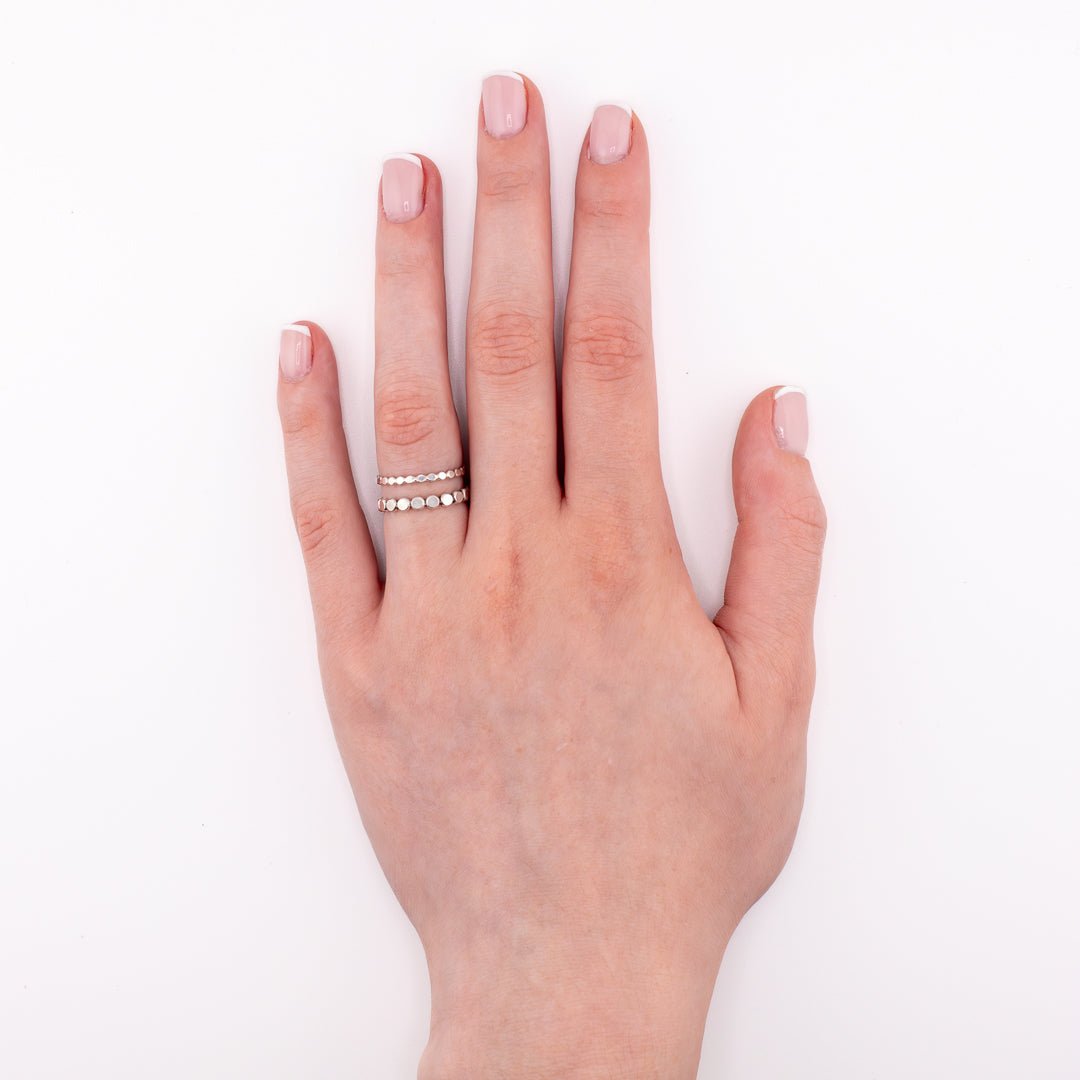 Tiny Bubbles and Bubbles stacking rings in sterling silver, layered bubble design handmade jewelry