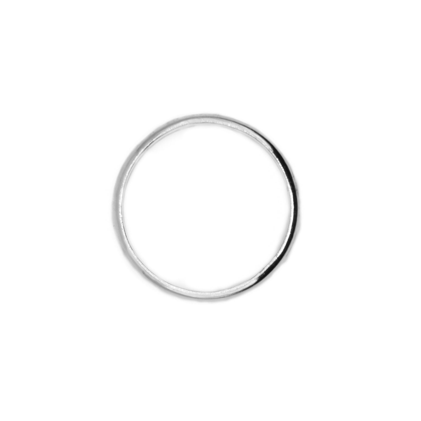 Top view of Tiny Halo Ring in sterling silver – 2mm 12ga wedding band style