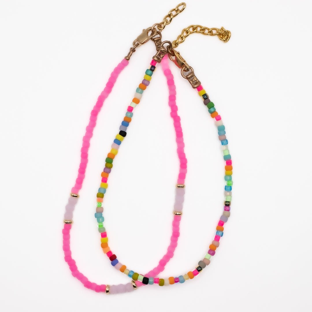 BIRTHDAY CAKE SEED BEAD ANKLET