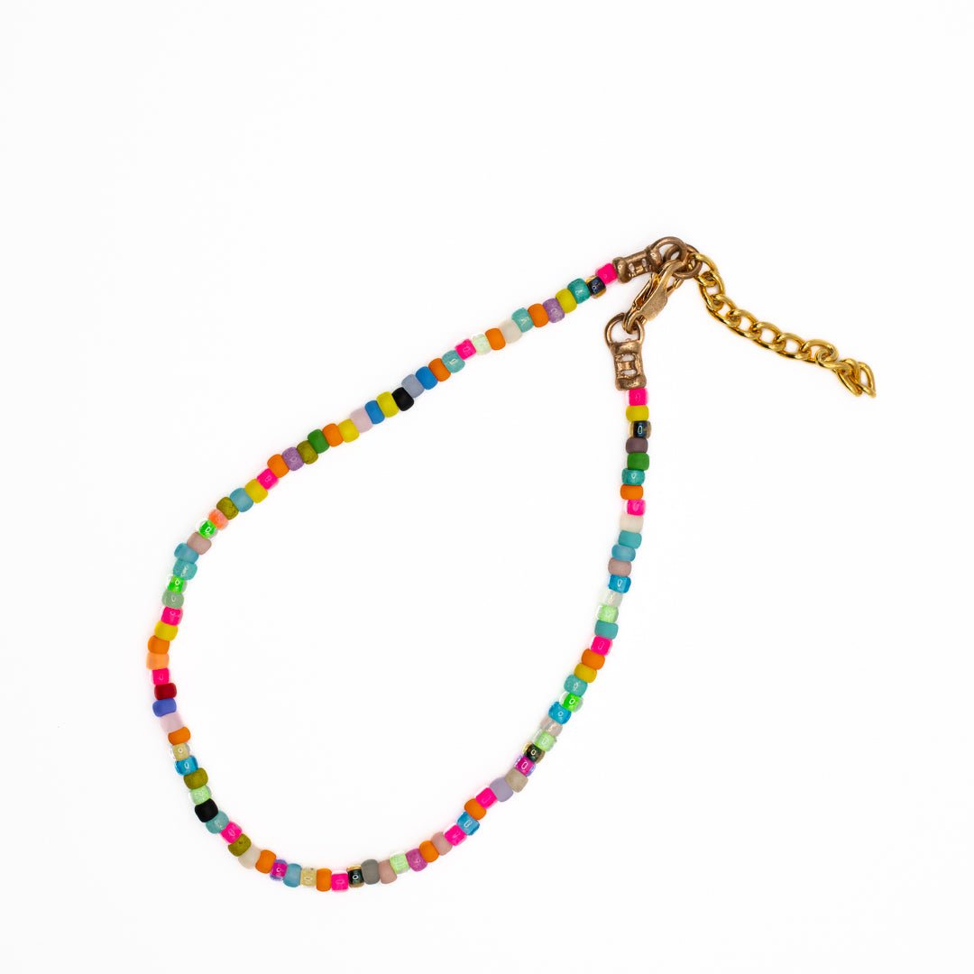 BIRTHDAY CAKE SEED BEAD ANKLET