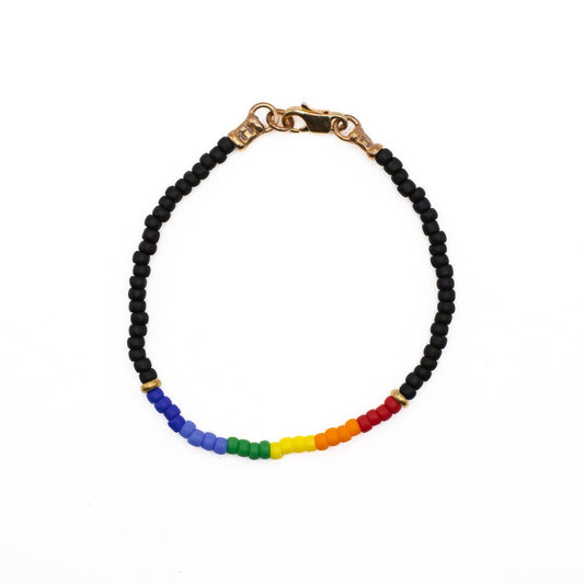 PRIDE SEED BEAD BRACELET - BLACK