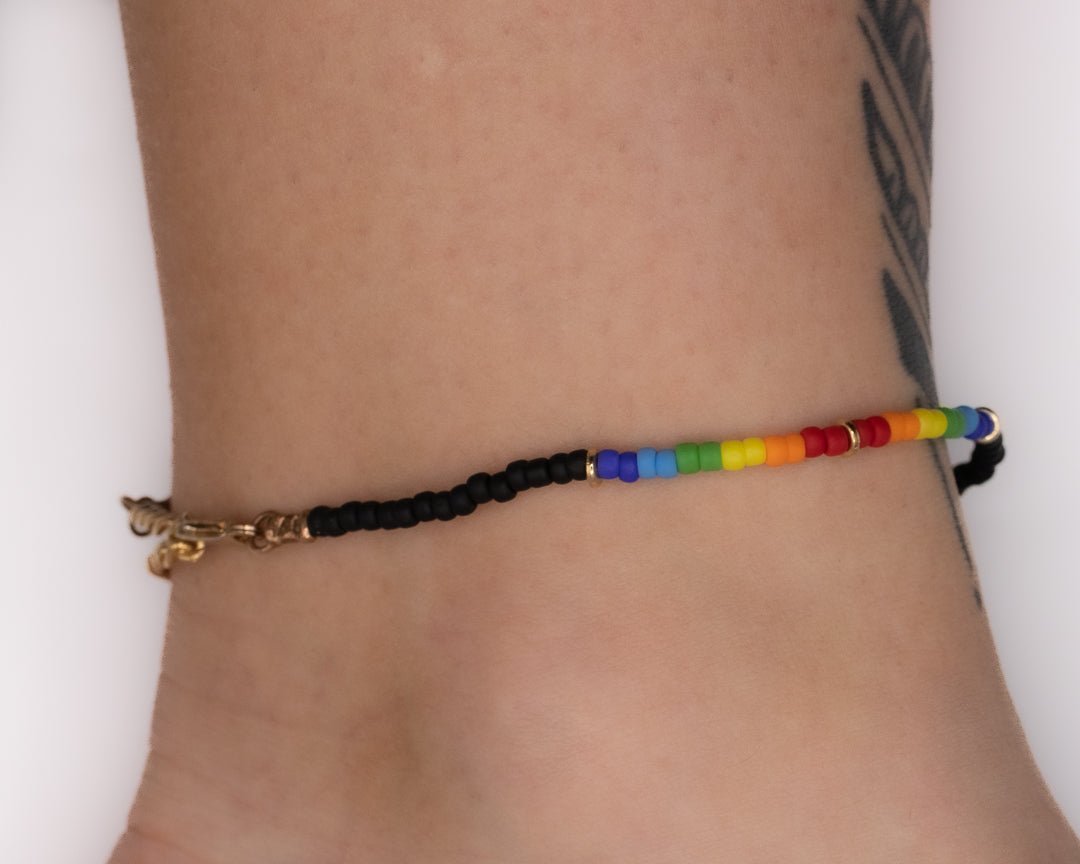 PRIDE SEED BEAD ANKLET