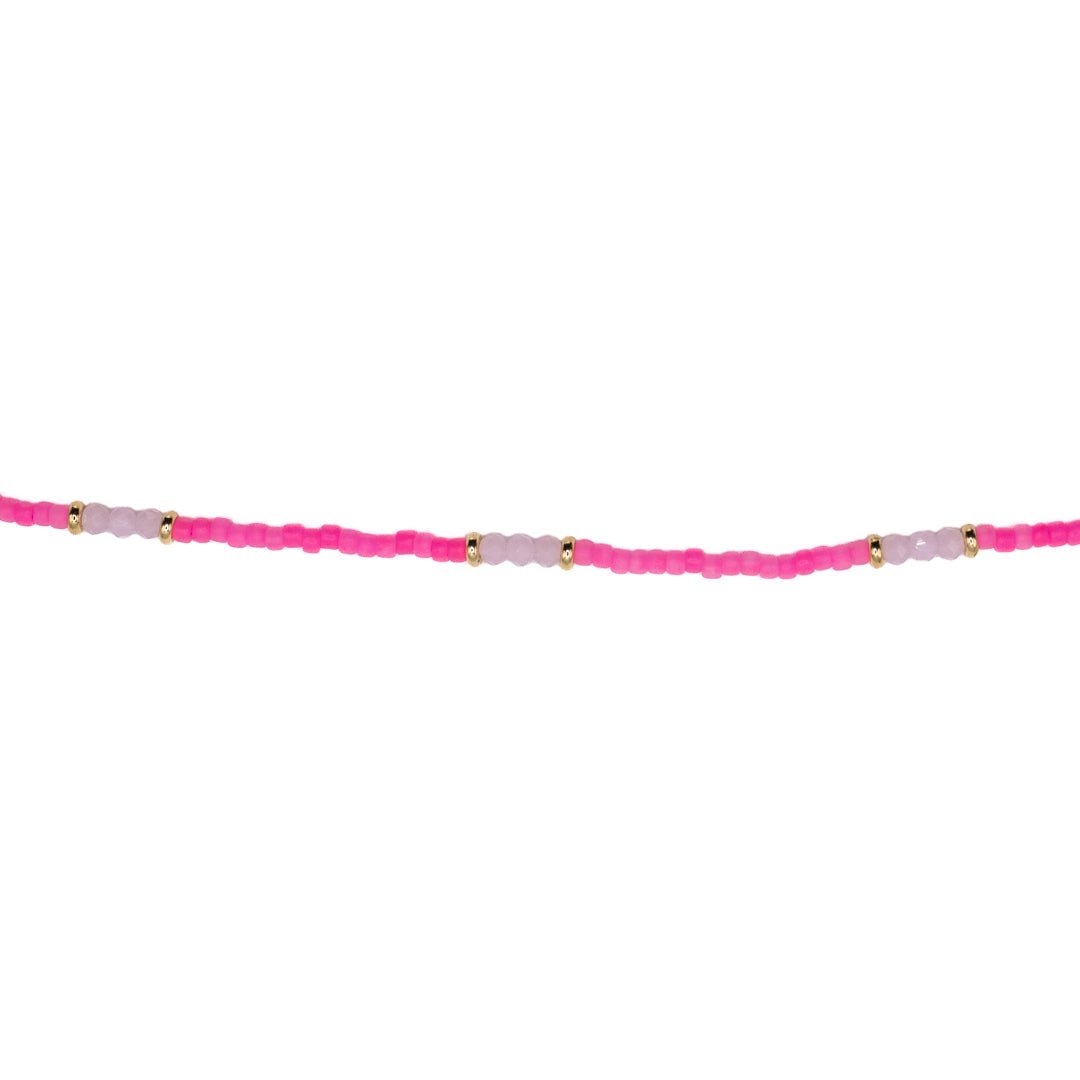 NEON PINK SEED BEAD CHOKER