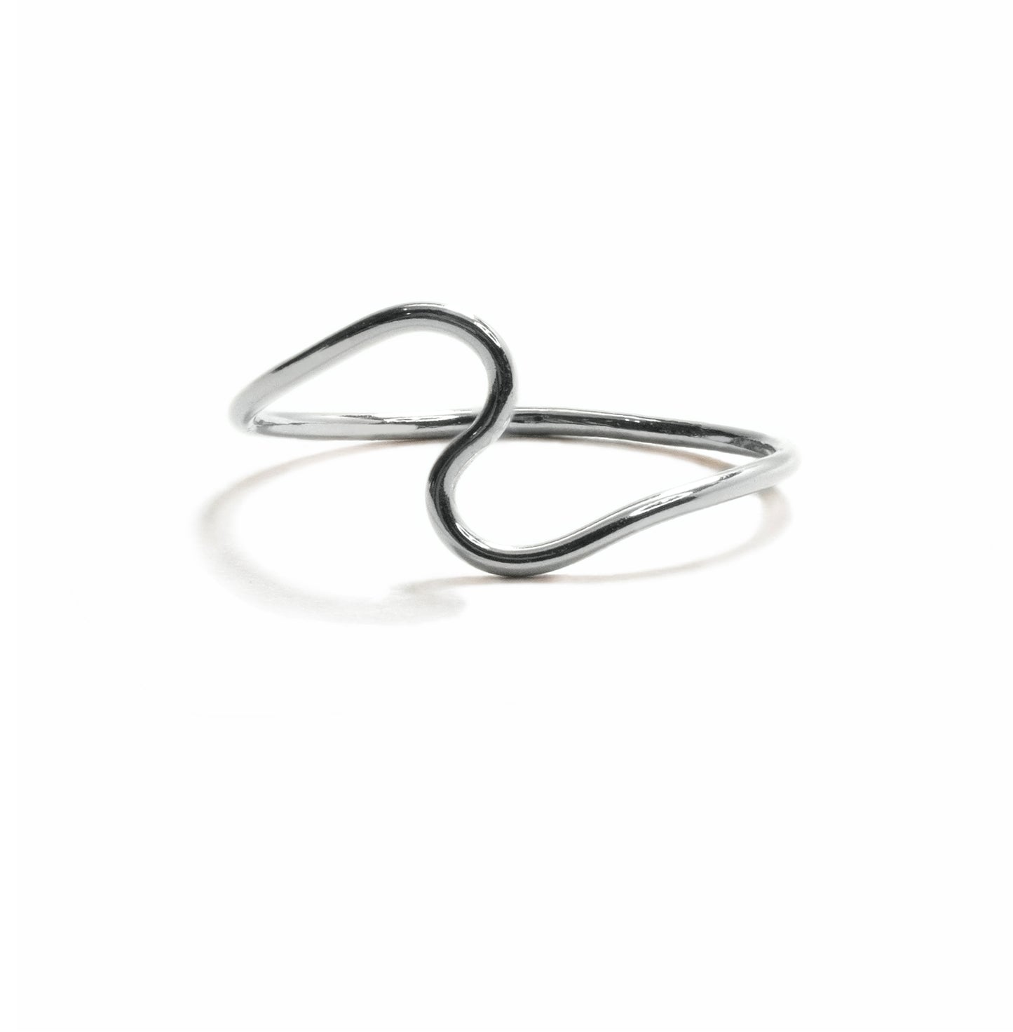 Wave stacking ring in sterling silver, handmade ocean-inspired minimalist jewelry