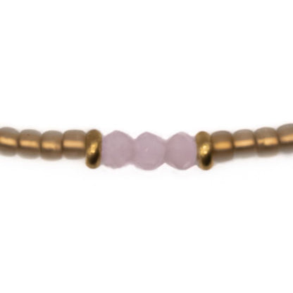 GOLD AND PINK SEED BEAD CHOKER