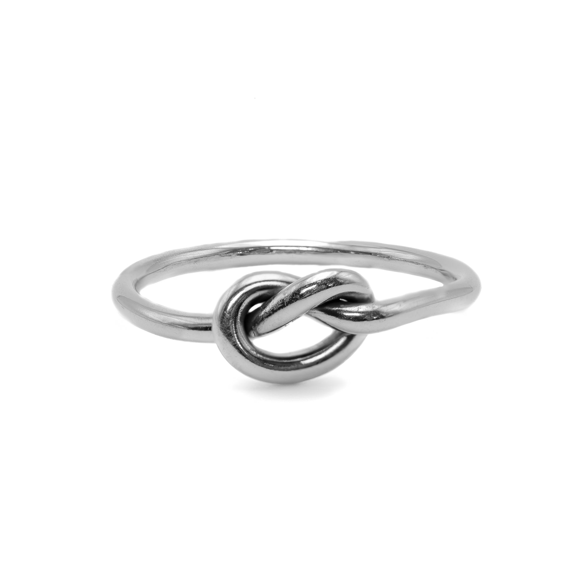 Big Knot stacking ring in sterling silver, durable chunky knot design handmade in Austin