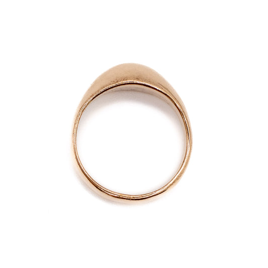 Cast bronze dome ring front view, handcrafted in Austin