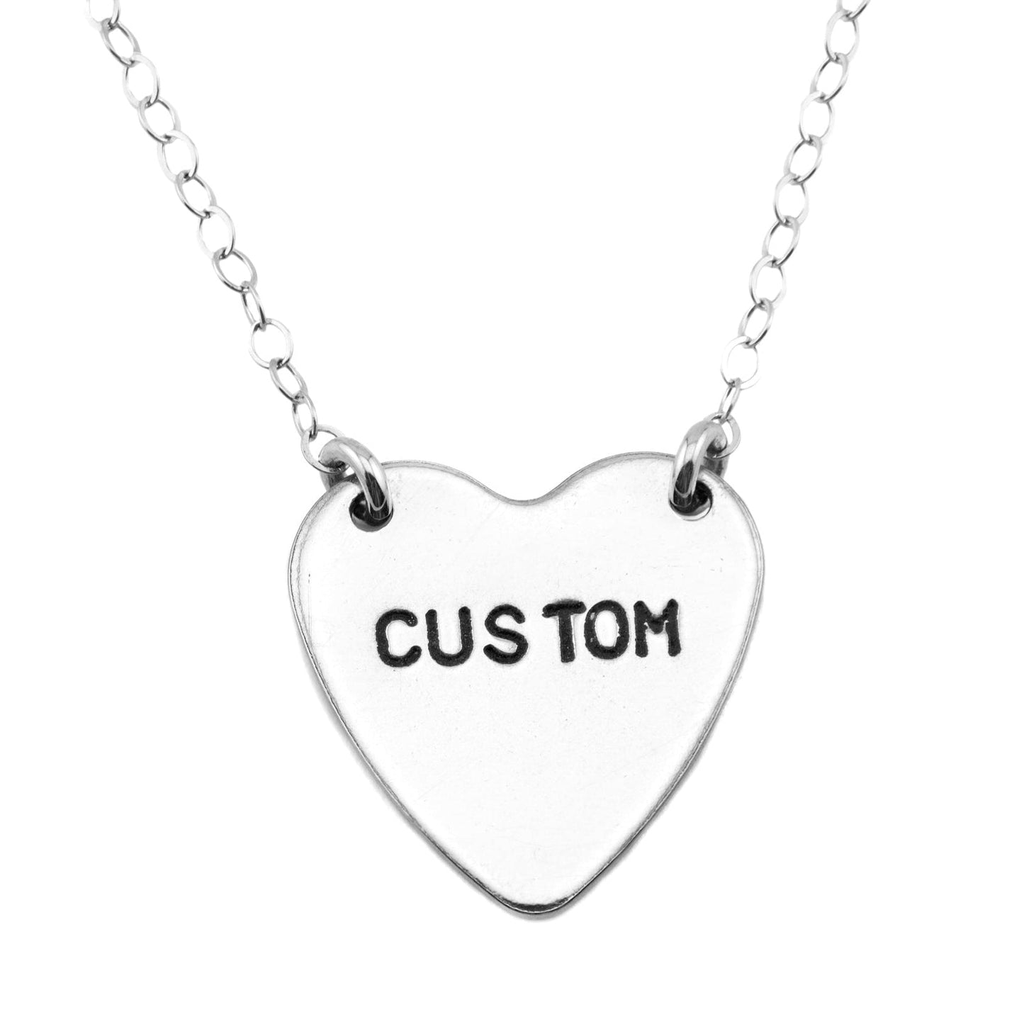 Custom Heart Necklace - One Text Line