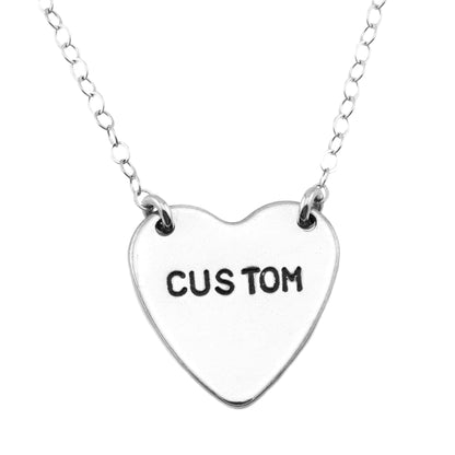 Custom Heart Necklace - One Text Line