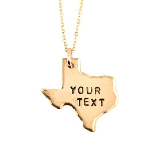 Custom Texas Necklace - Two Text Lines