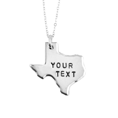 Custom Texas Necklace - Two Text Lines