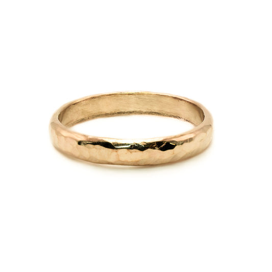 Hammered Halo Ring in 14k gold filled, handmade minimalist wedding band alternative