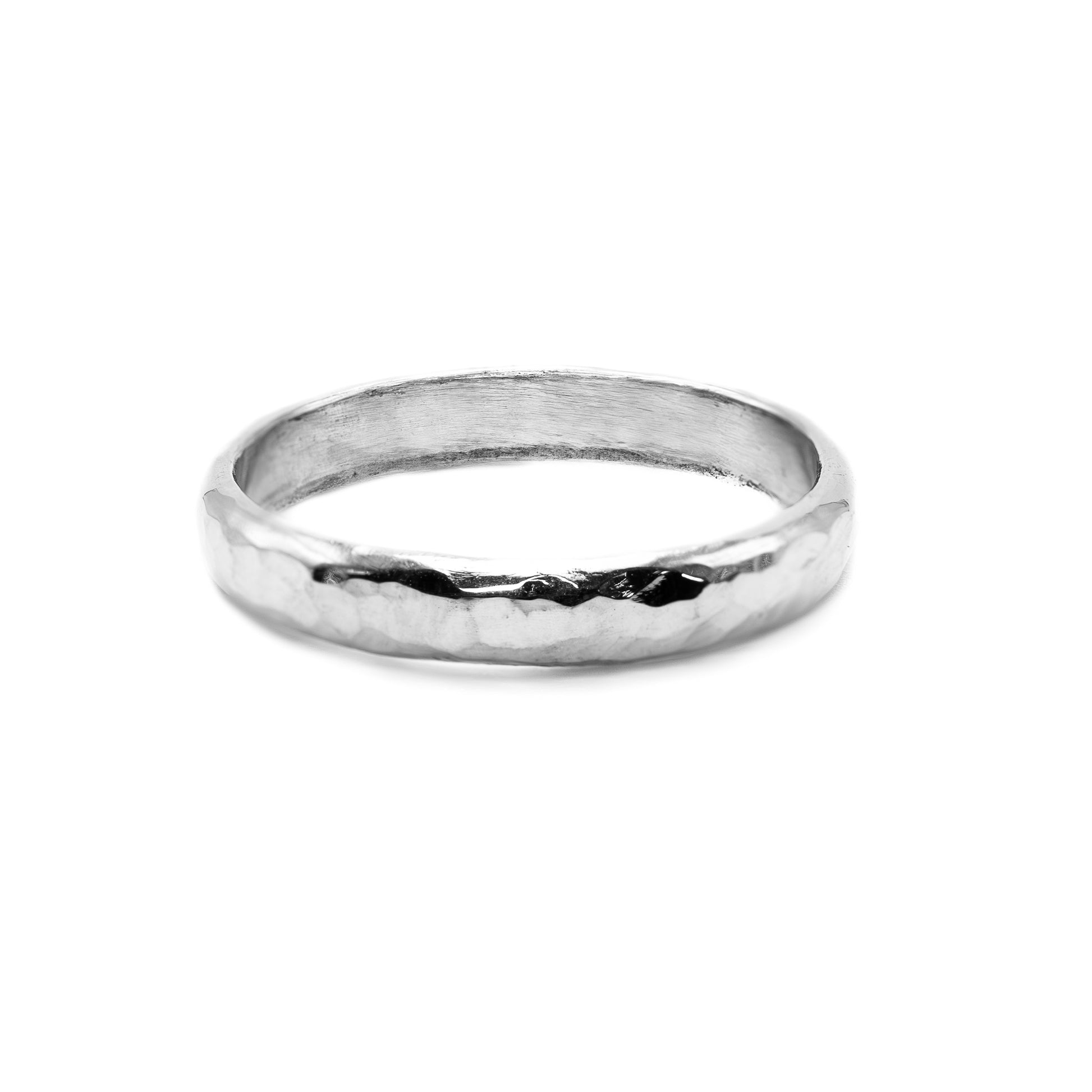 Hammered Halo Ring in sterling silver, textured stacking band handmade