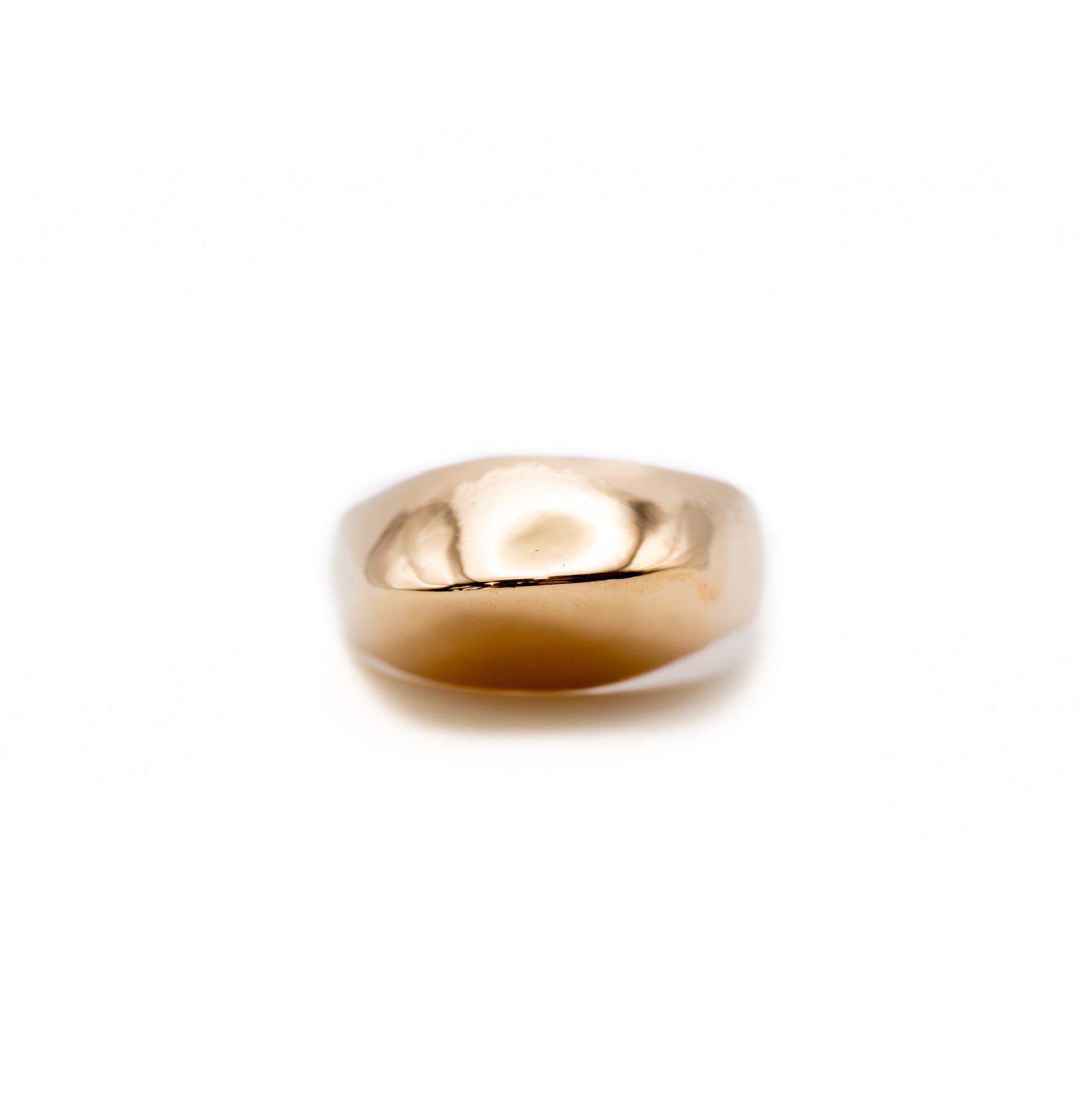 Front view of Large Dome Ring in bronze, smooth handmade jewelry from Austin, Texas