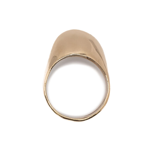 Top view of Large Dome Ring in solid bronze, smooth dome jewelry handmade in the USA