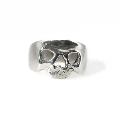 Polished Maxilla Skull Ring in solid sterling silver, artisan jewelry made in the USA