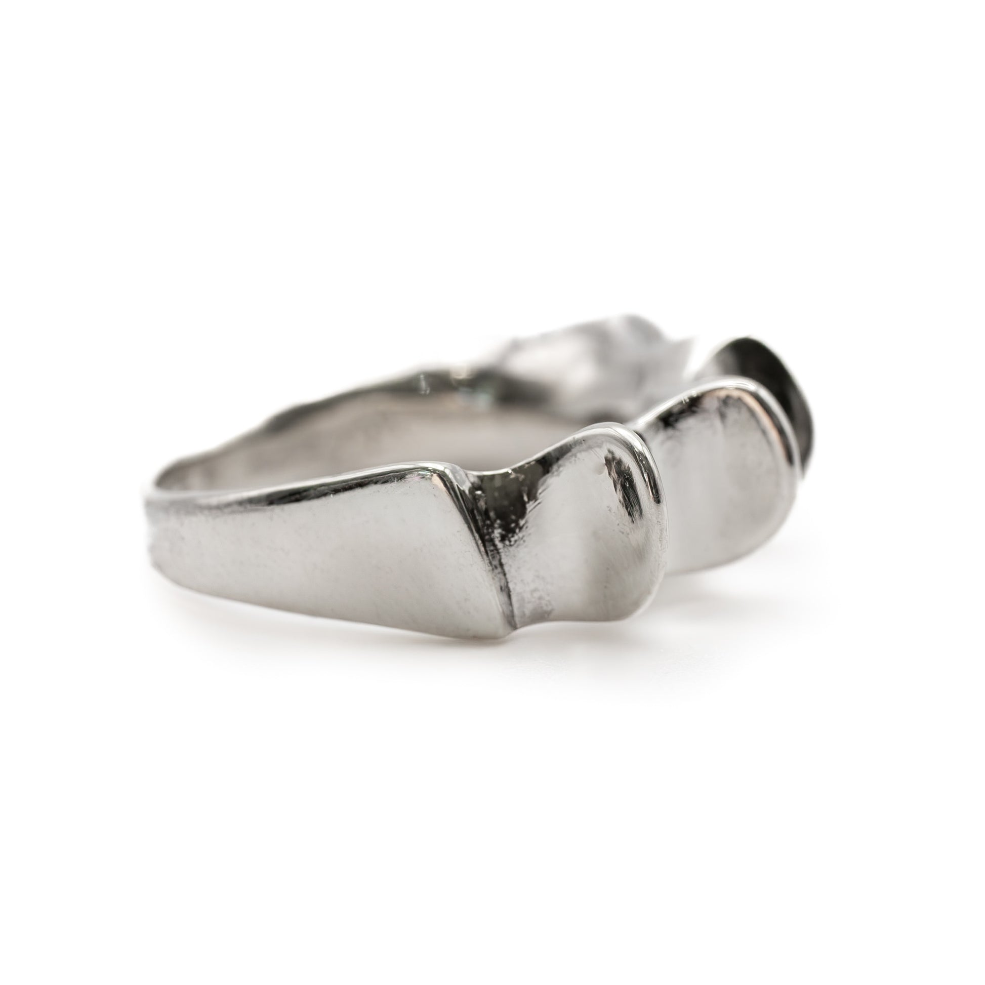 Polished Salacia Ring in sterling silver, handmade artisan ring inspired by the goddess Salacia in Austin