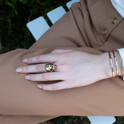 SKULL RING IN BRONZE
