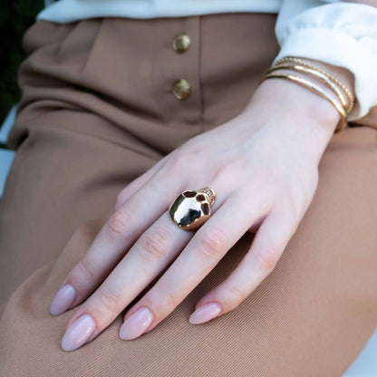 SKULL RING IN BRONZE