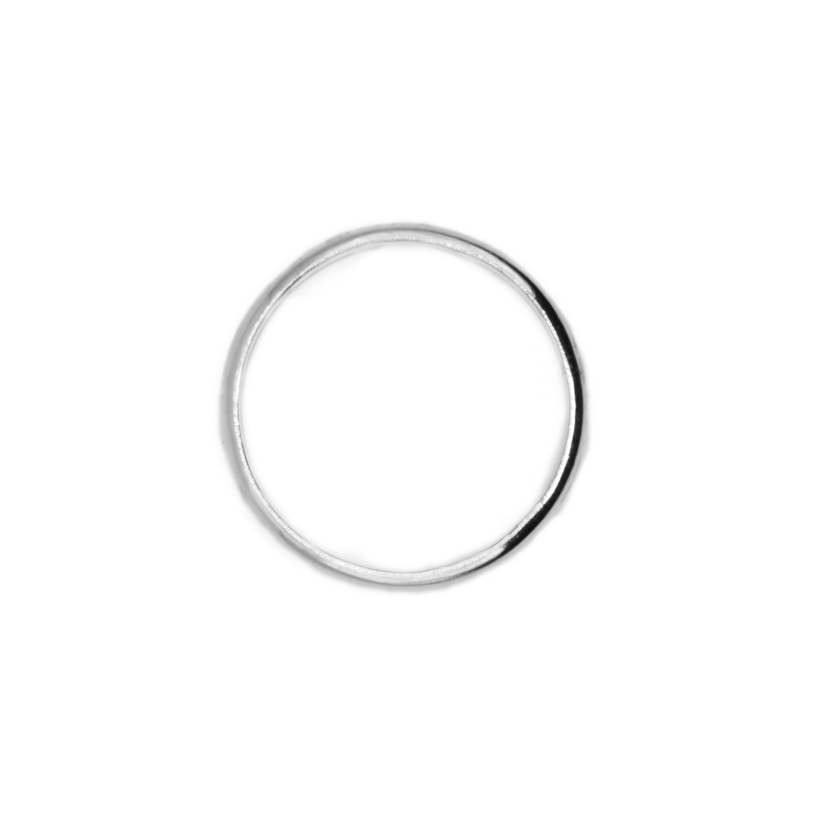 Top view of Tiny Halo Ring in sterling silver – 2mm 12ga wedding band style