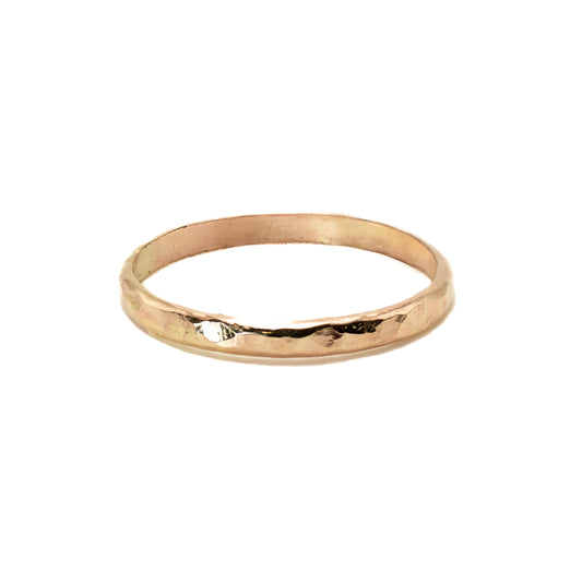 Tiny hammered halo ring in 14k gold-filled, minimalist stacking ring