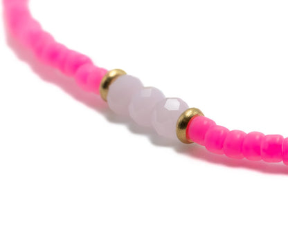 NEON PINK SEED BEAD CHOKER