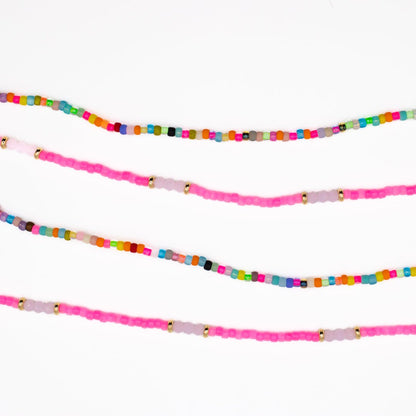 NEON PINK SEED BEAD CHOKER