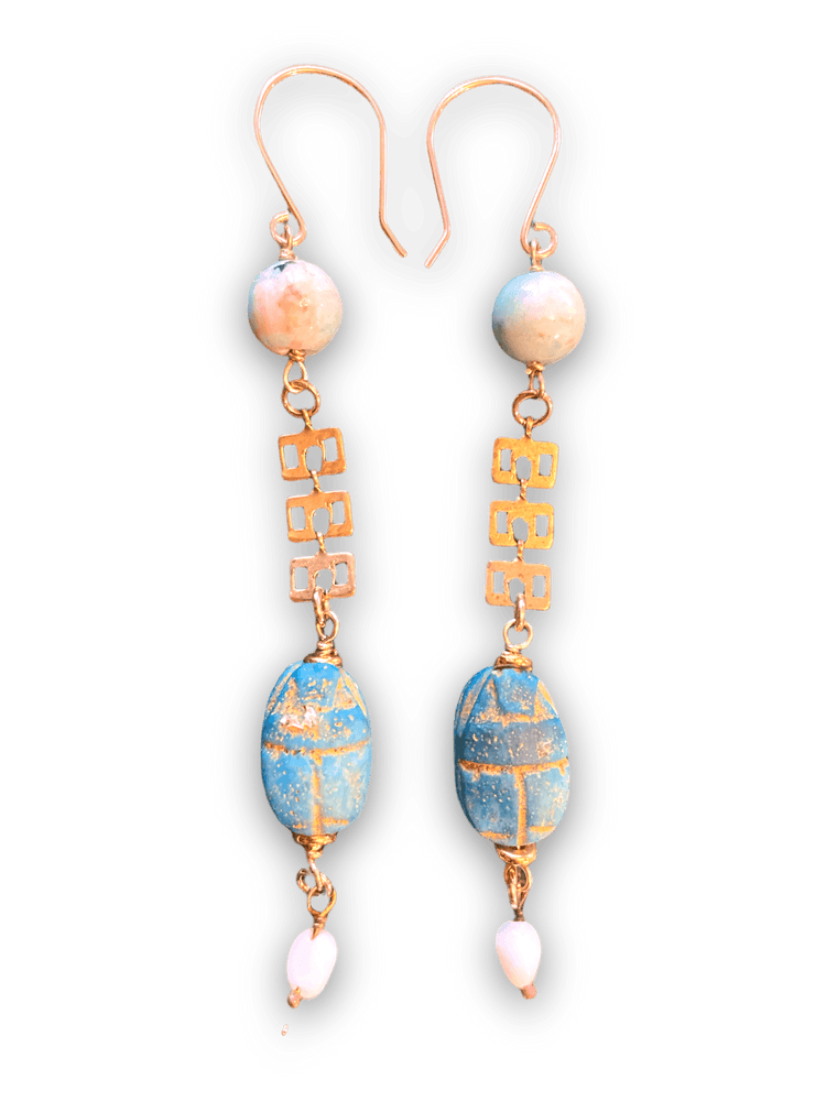 
                
                    Load image into Gallery viewer, SCARAB EARRINGS
                
            