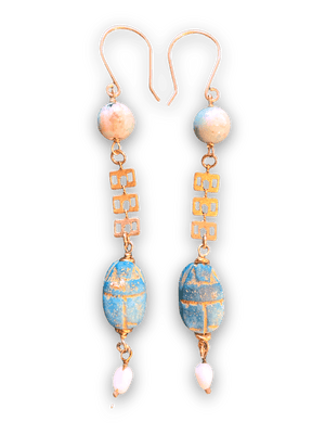 
                
                    Load image into Gallery viewer, SCARAB EARRINGS
                
            
