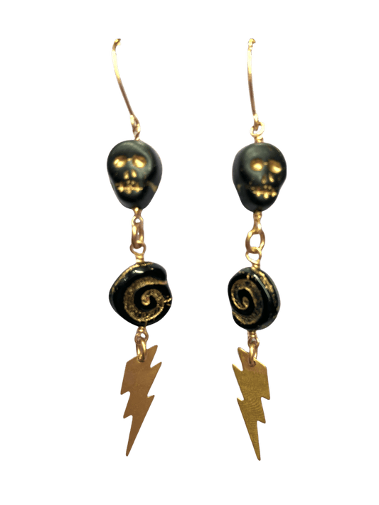 LIGHTNING SKULL EARRINGS