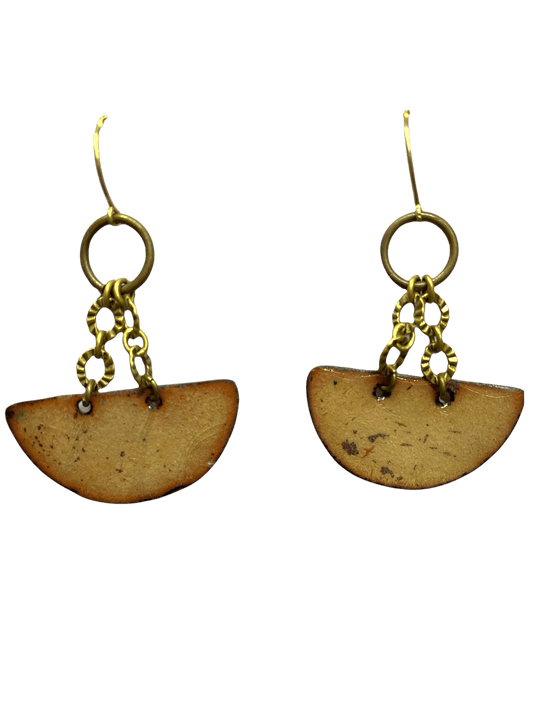 ENAMEL 1/2 MOON EARRINGS
