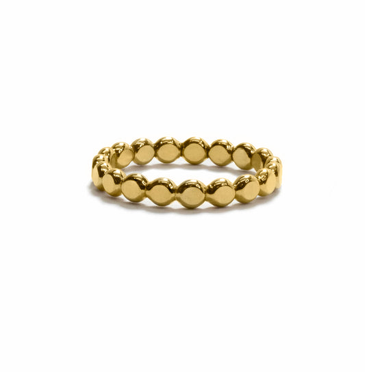 Big Bubbles stacking ring in 14k gold-filled, durable waterproof bubble texture jewelry