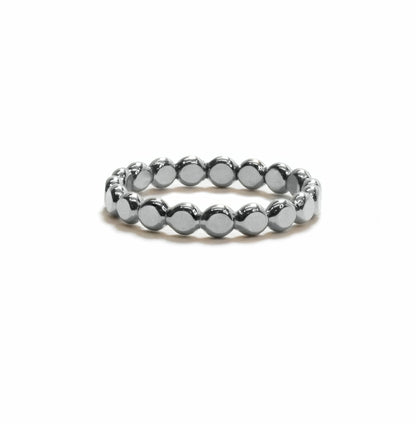 Big Bubbles stacking ring in sterling silver, durable waterproof bubble design handmade in Austin
