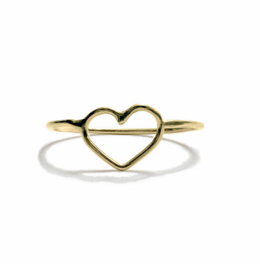 Heart stacking ring in 14k gold-filled, minimalist handmade love ring for everyday style