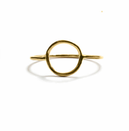Tiny moon stacking ring in 14k gold-filled, new moon astrology jewelry